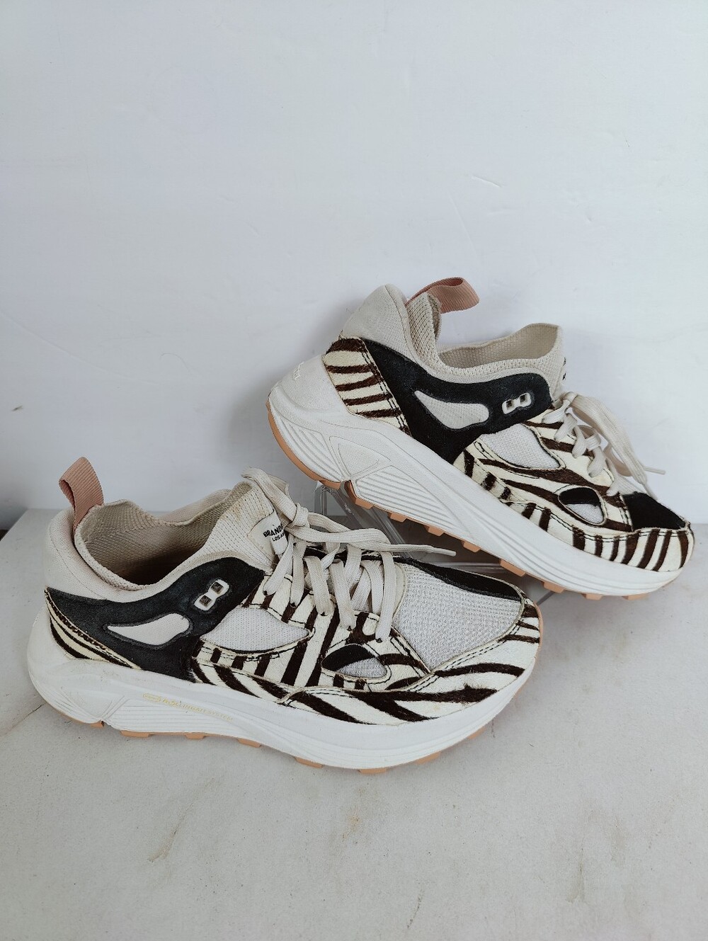 Brandblack Women's Aura 130 Pony Hair Zebra Print Sneakers, Sz 7.5